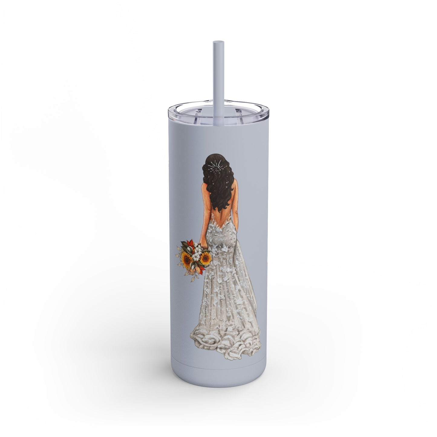 Floral Bride Skinny Tumbler