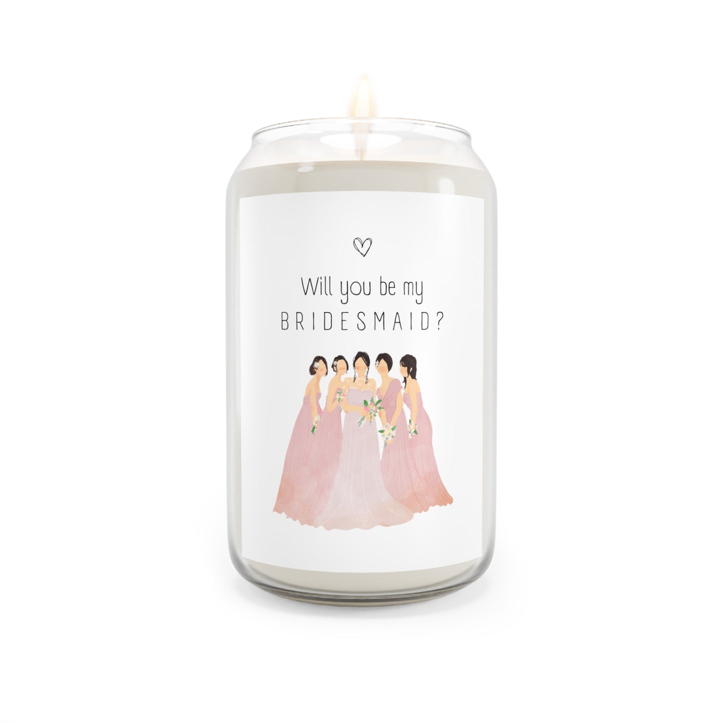 Bridesmaid Proposal Candle Pink Dress