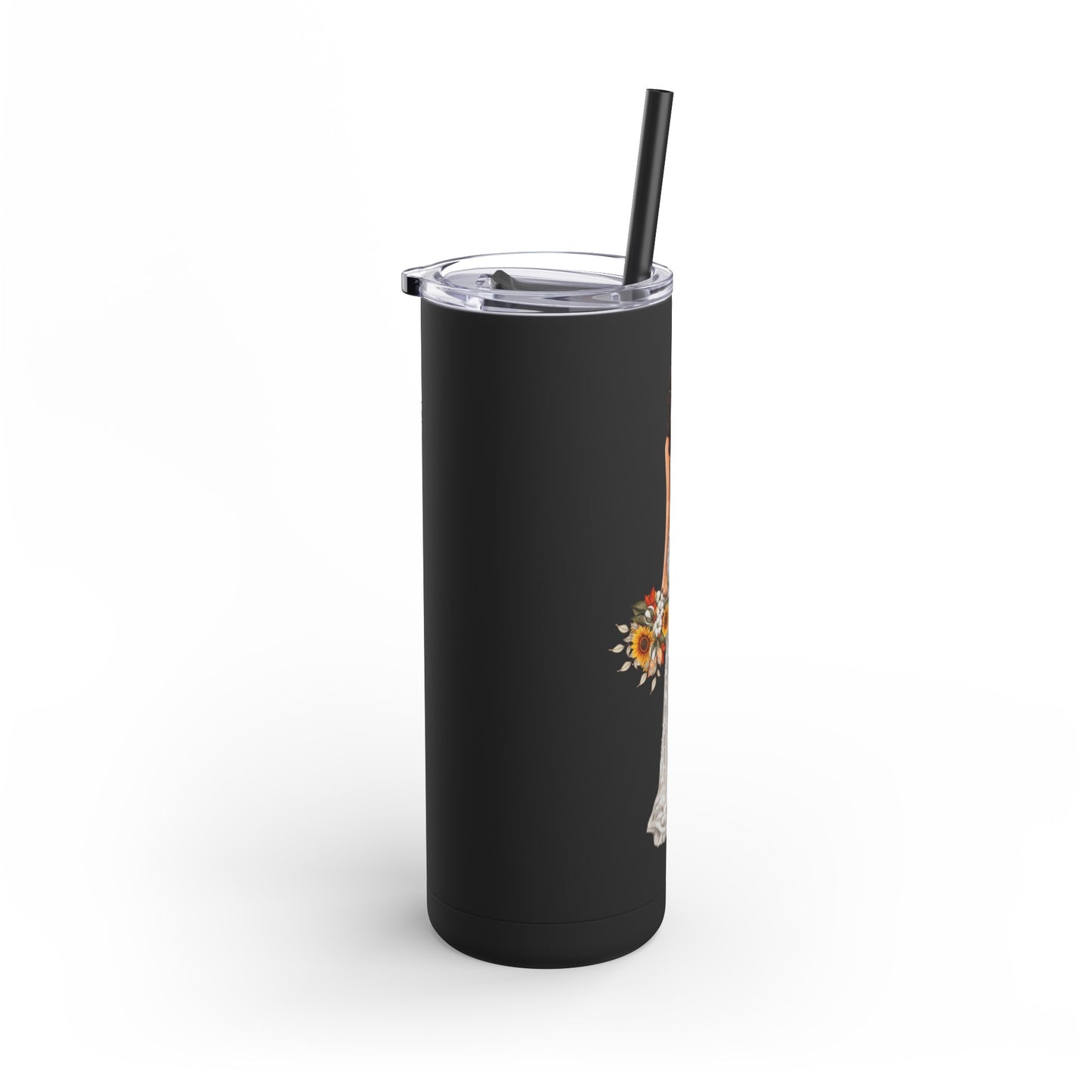 Floral Bride Skinny Tumbler