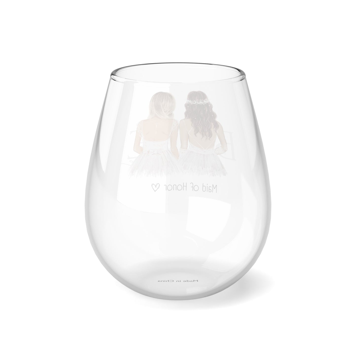 Maid of Honor Stemless Wine Glass