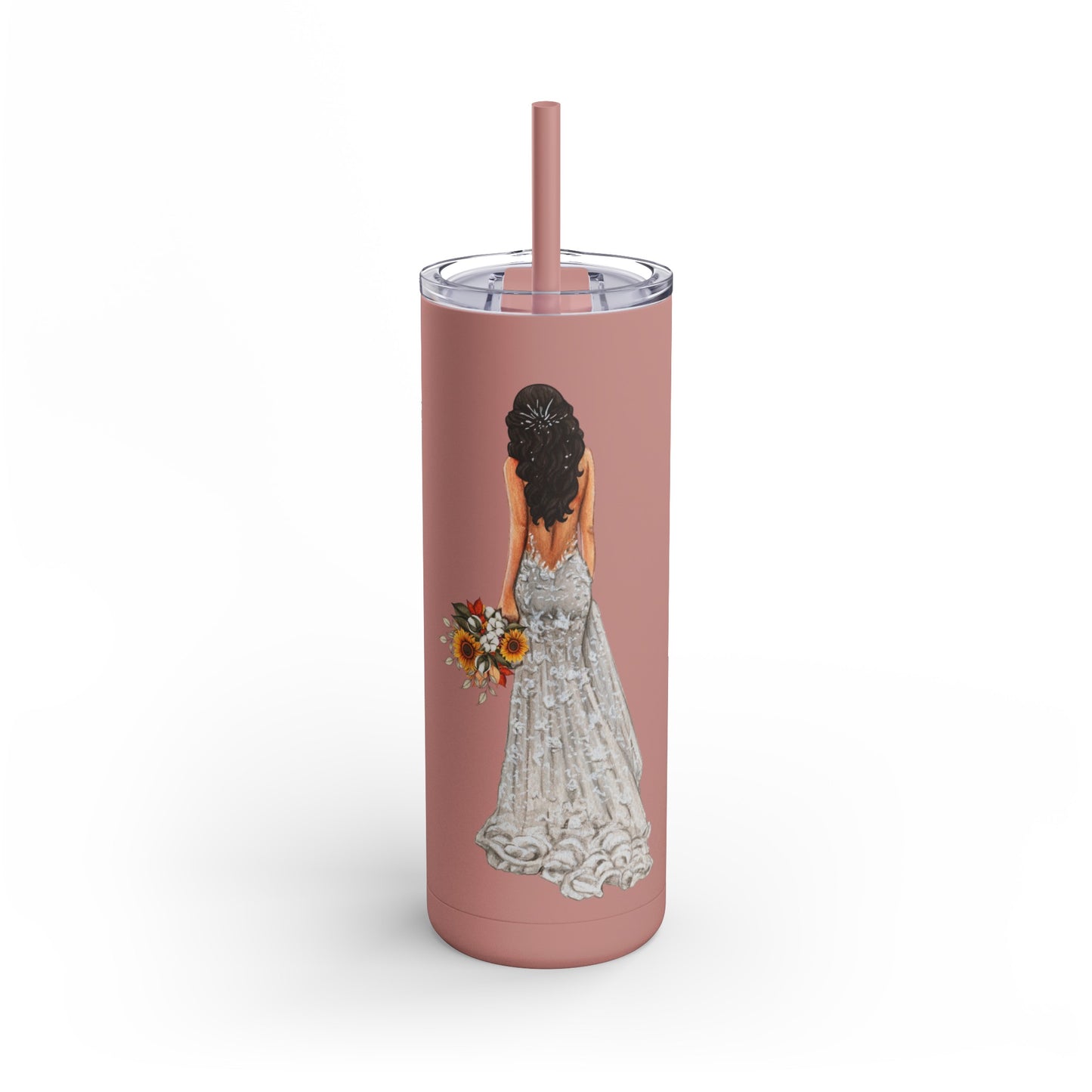 Floral Bride Skinny Tumbler