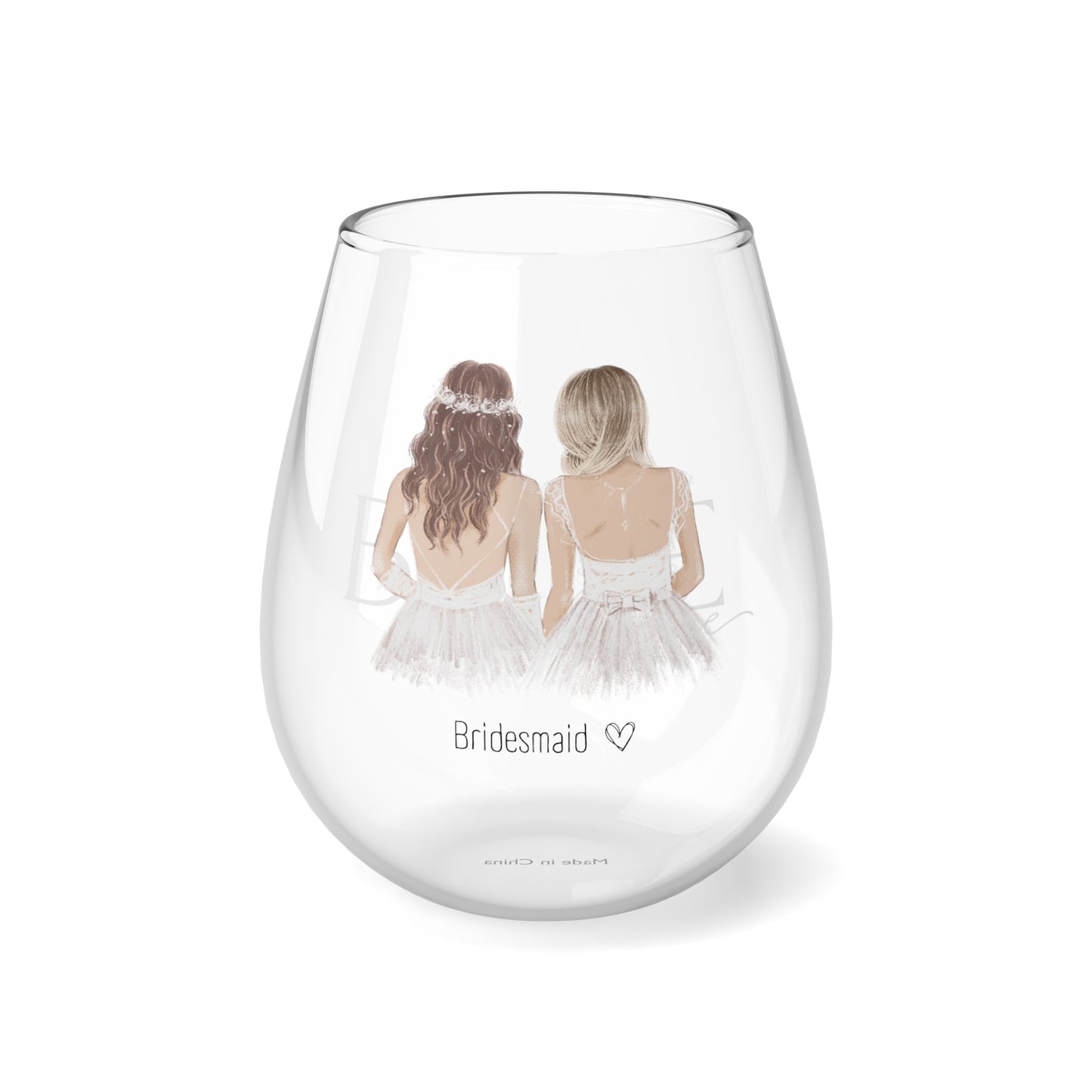 Bridesmaid Stemless Wine Glass