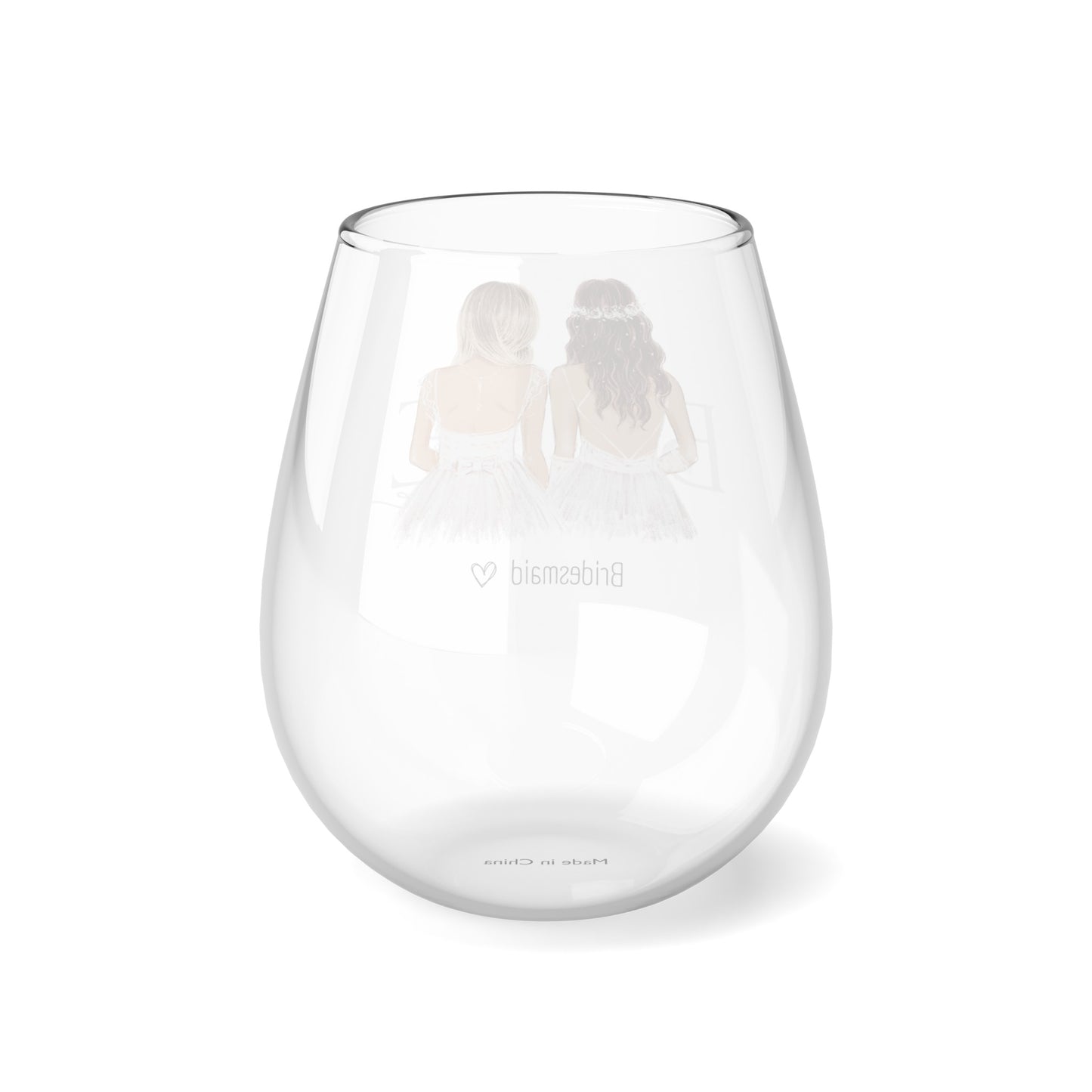 Bridesmaid Stemless Wine Glass