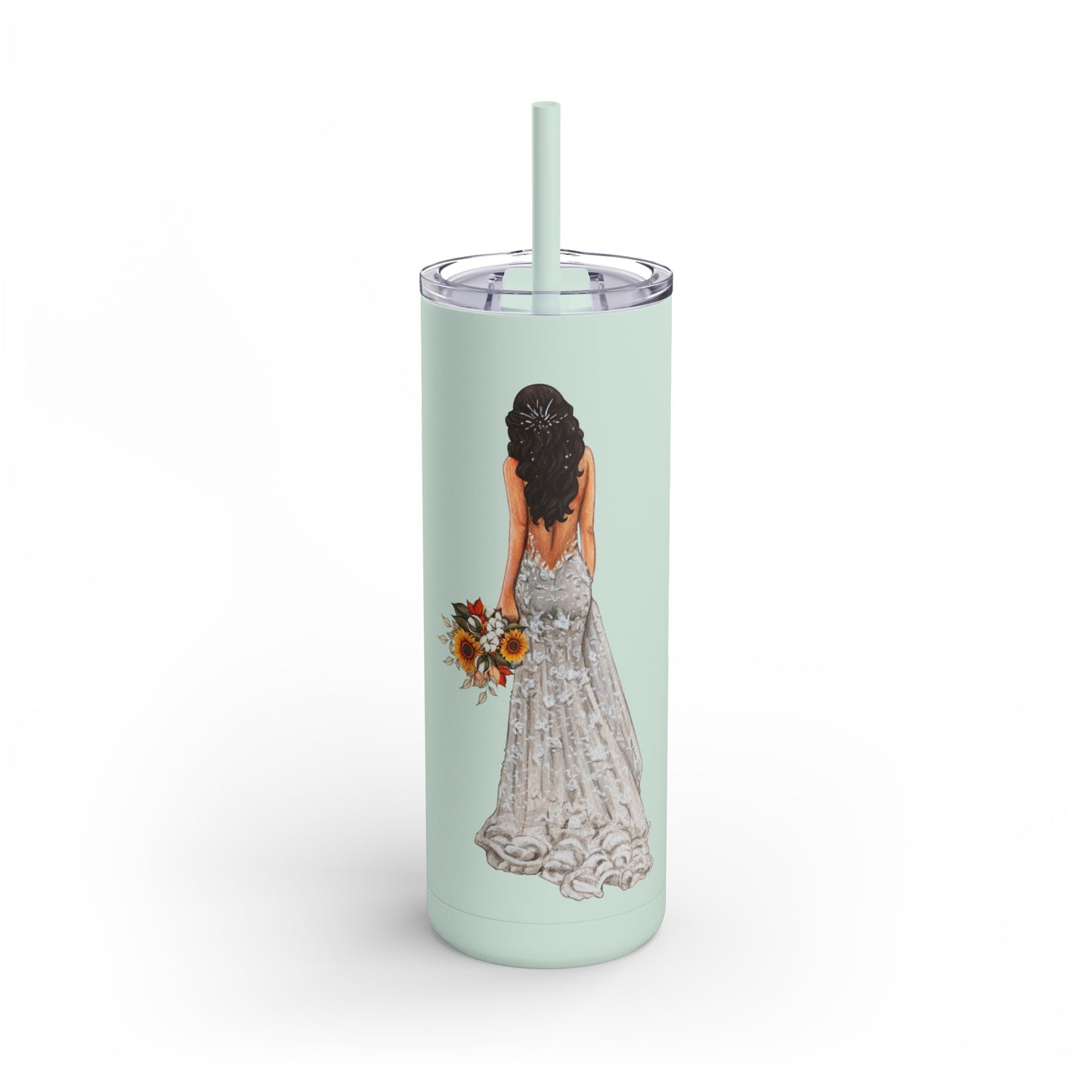 Floral Bride Skinny Tumbler