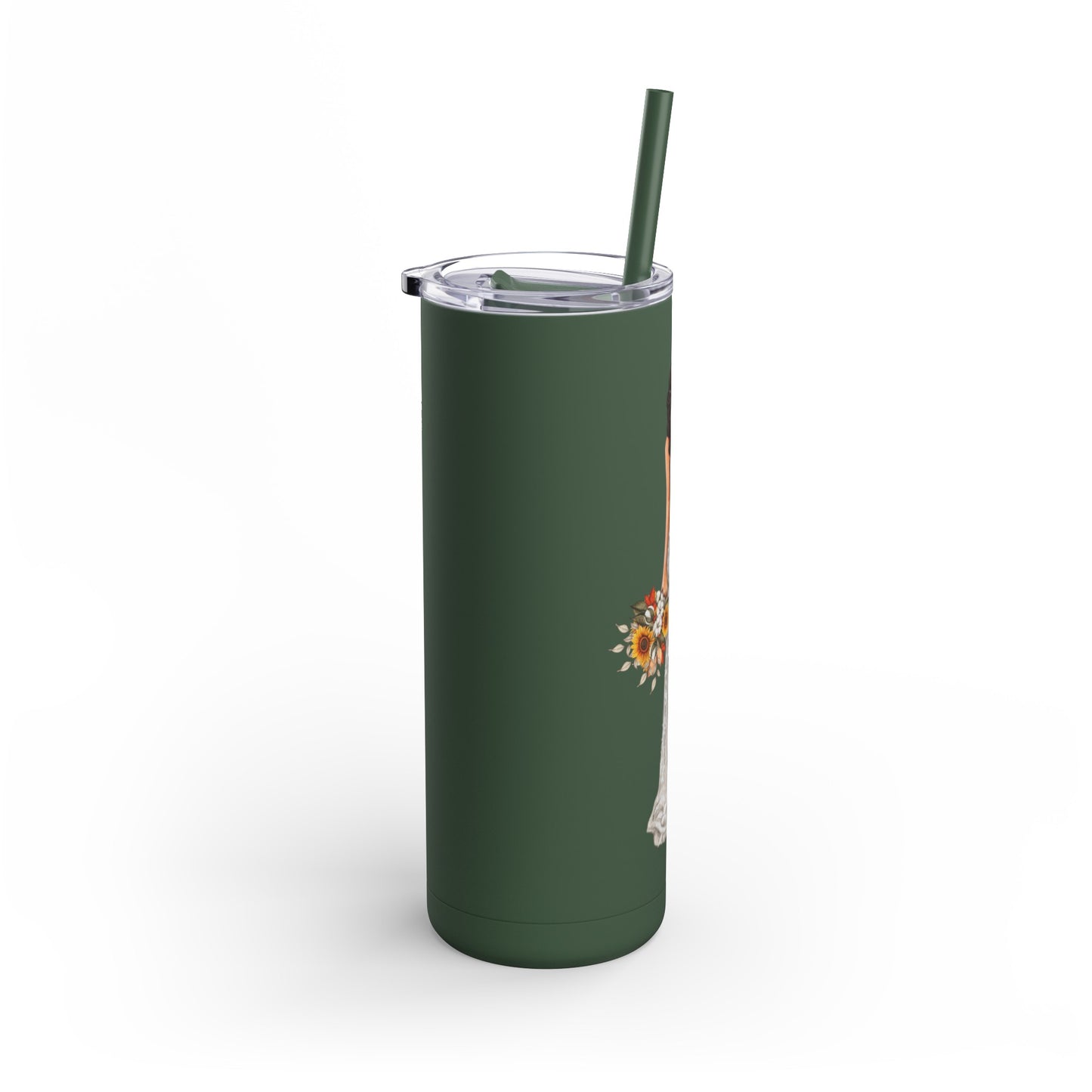 Floral Bride Skinny Tumbler