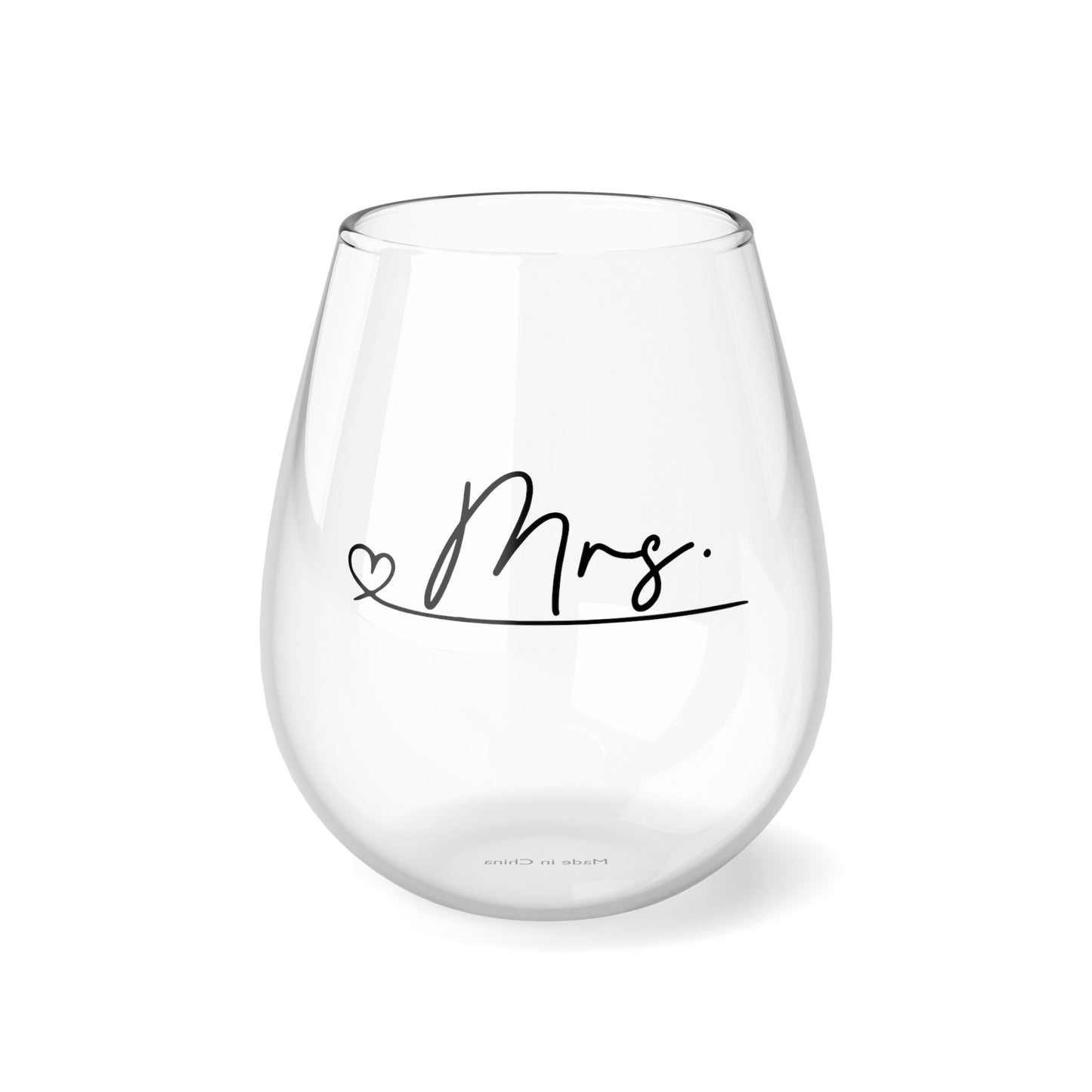 Mrs Stemless Wine Glass