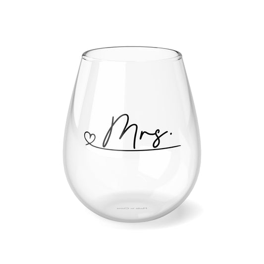 Mrs Stemless Wine Glass