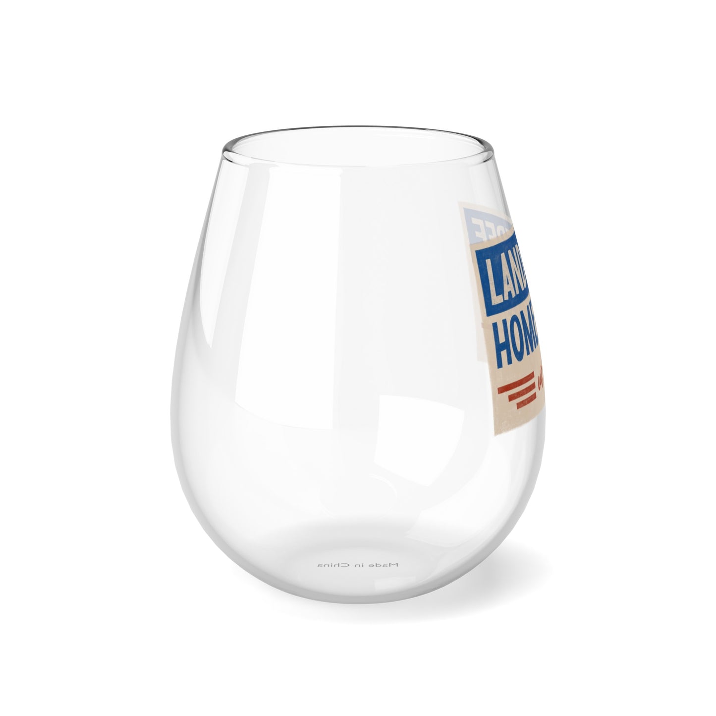 Land of Free Stemless Wine Glass