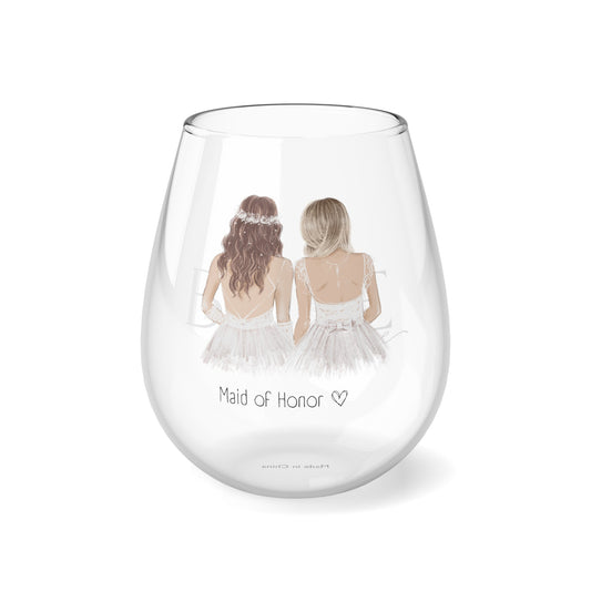 Maid of Honor Stemless Wine Glass