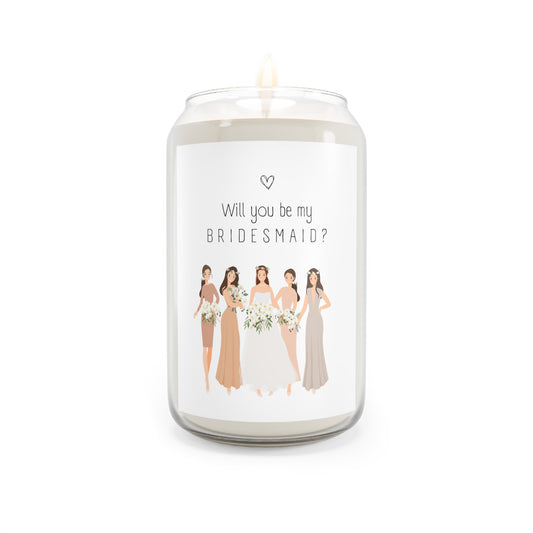 Bridesmaid Proposal Candle Neutral Colors