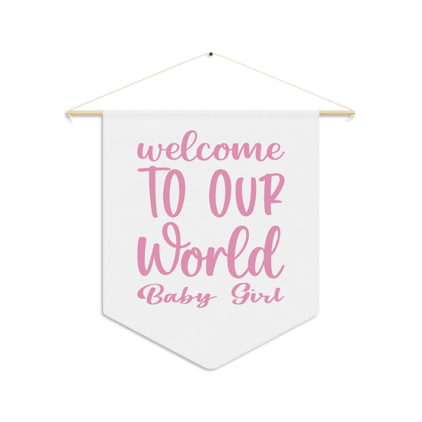 Welcome to Our World Baby Girl, Baby Shower Decoration, Nursey Decor, Baby Girl, Pennant