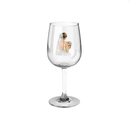 Floral Bride Wine Glass