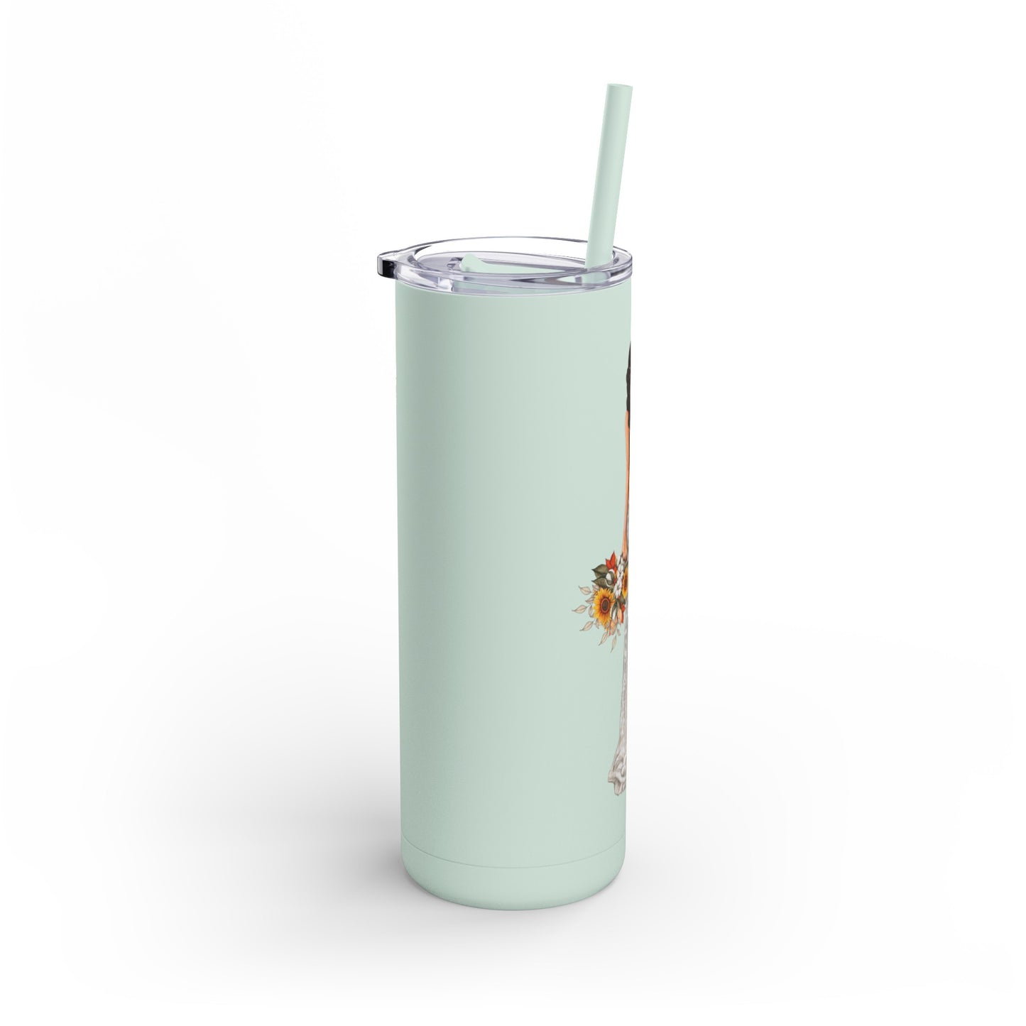 Floral Bride Skinny Tumbler