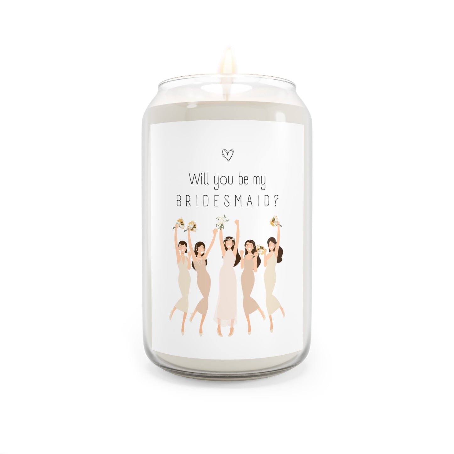 Bridesmaid Proposal Candle Neutral Colors