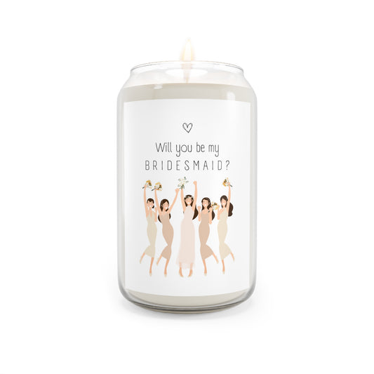 Bridesmaid Proposal Candle Neutral Colors