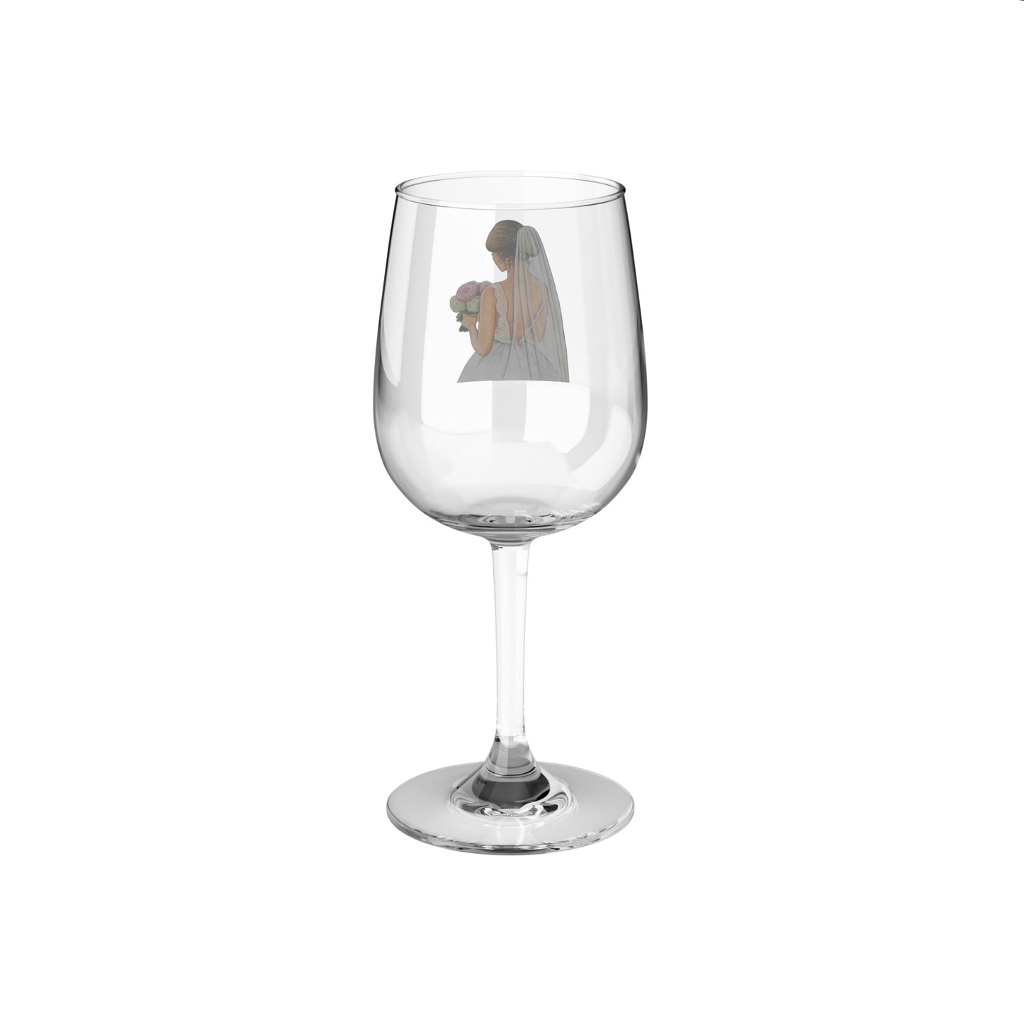 Floral Bride Wine Glass