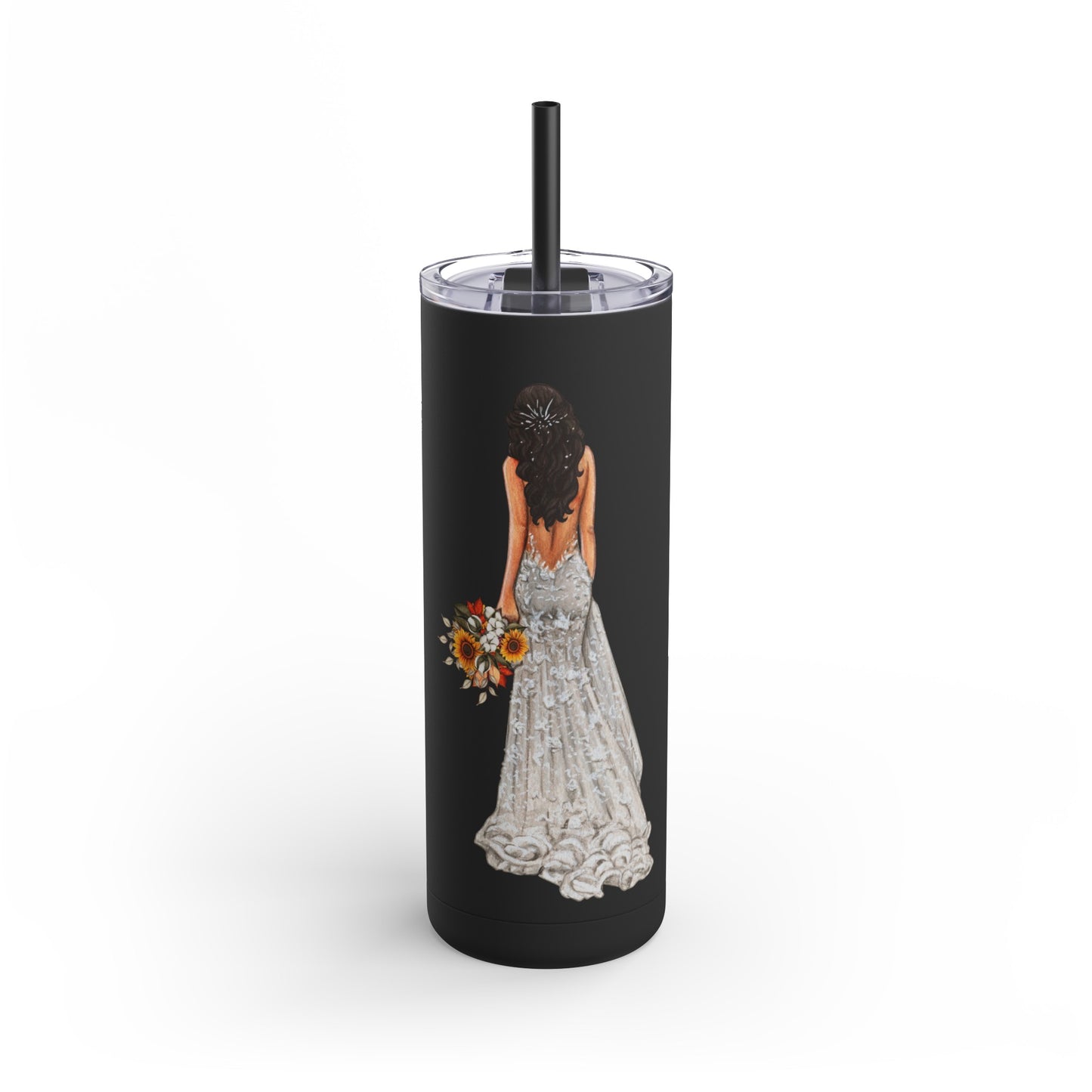 Floral Bride Skinny Tumbler