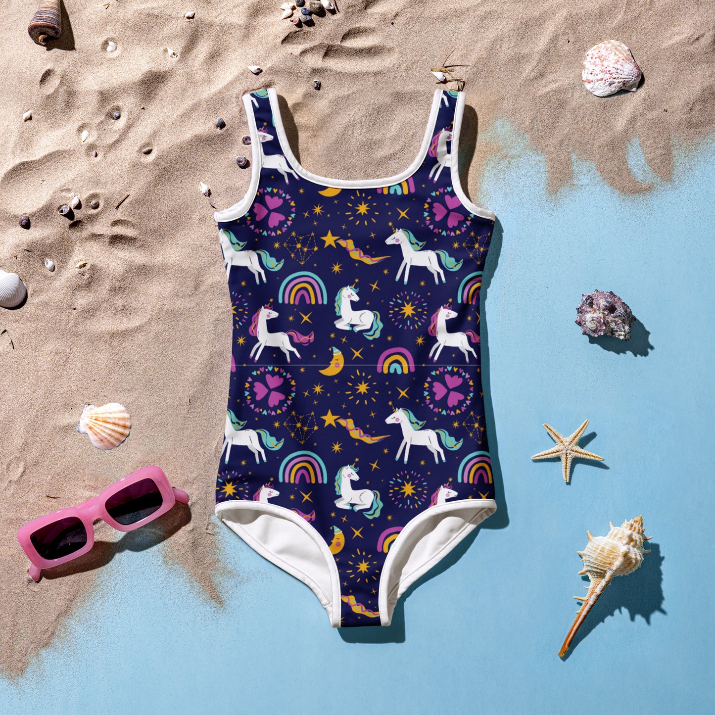 Rainbow Unicorn Kids Toddler Swimsuit