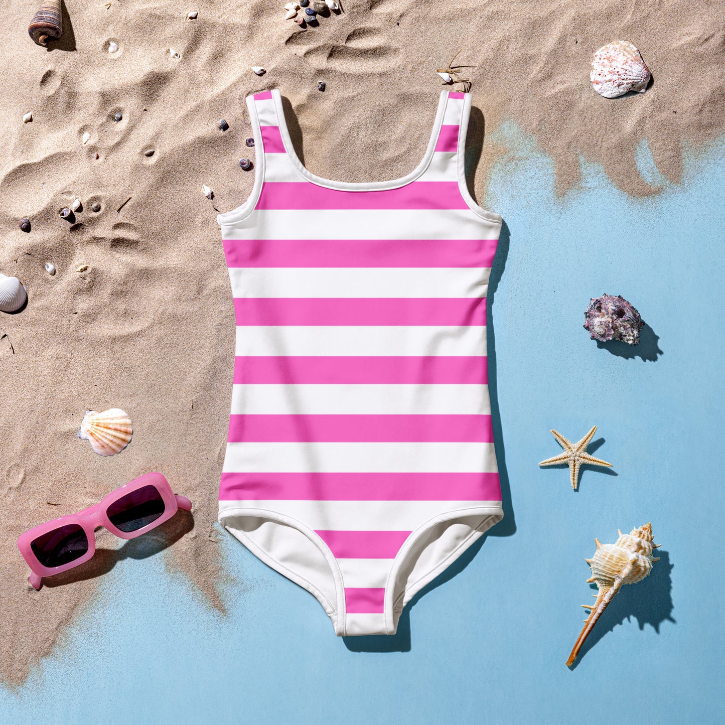 Pink Stripe Kids Swimsuit