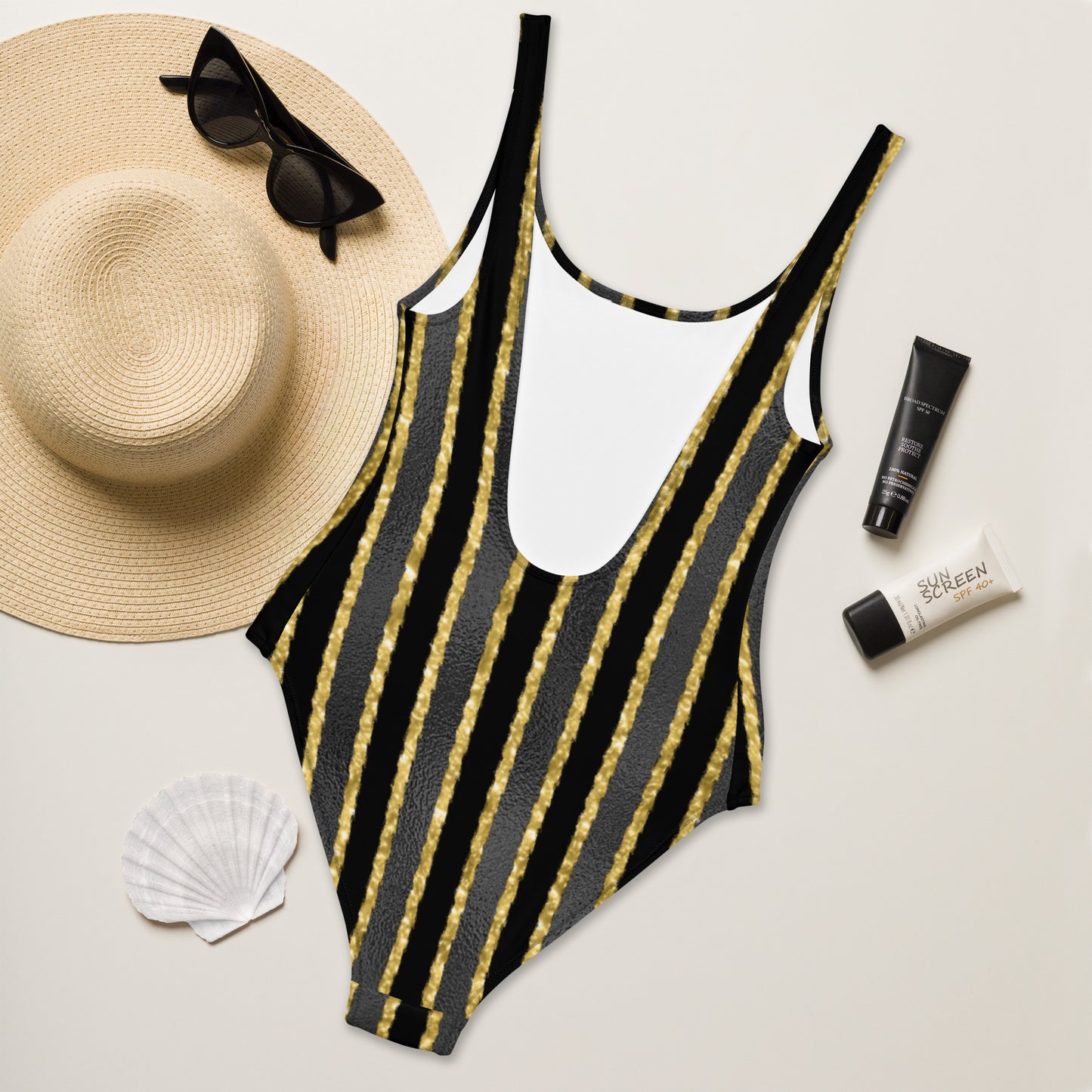 Black Luxe One-Piece Swimsuit