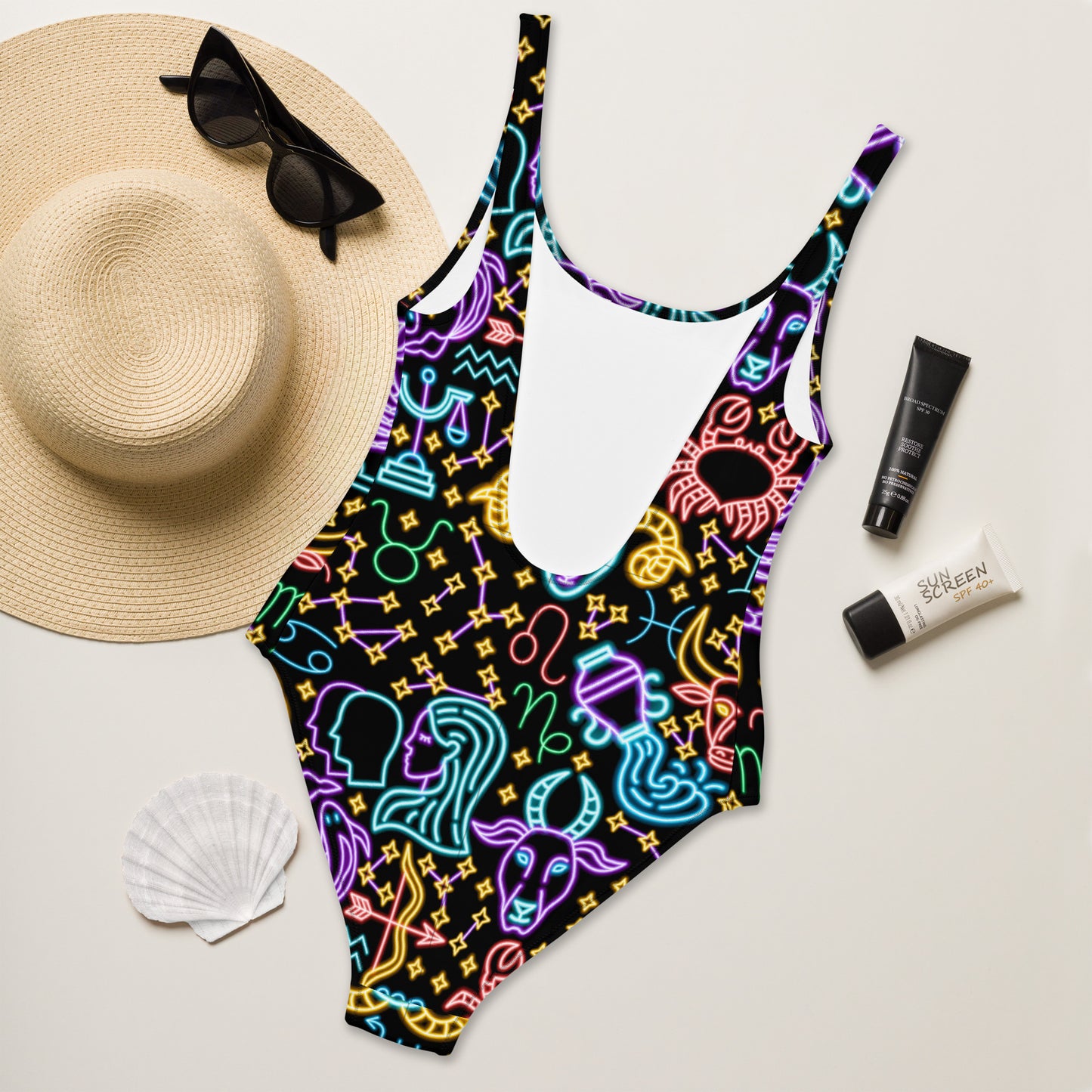 Astrology One Piece Swimsuit, Womens Bodysuit