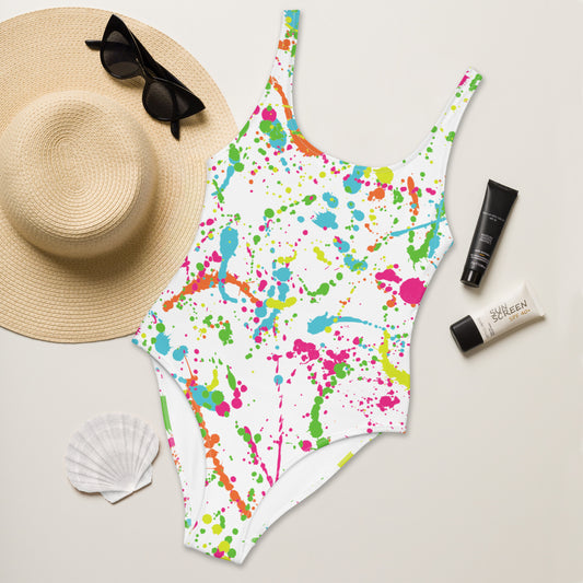 Paint Splatter One-Piece Swimsuit