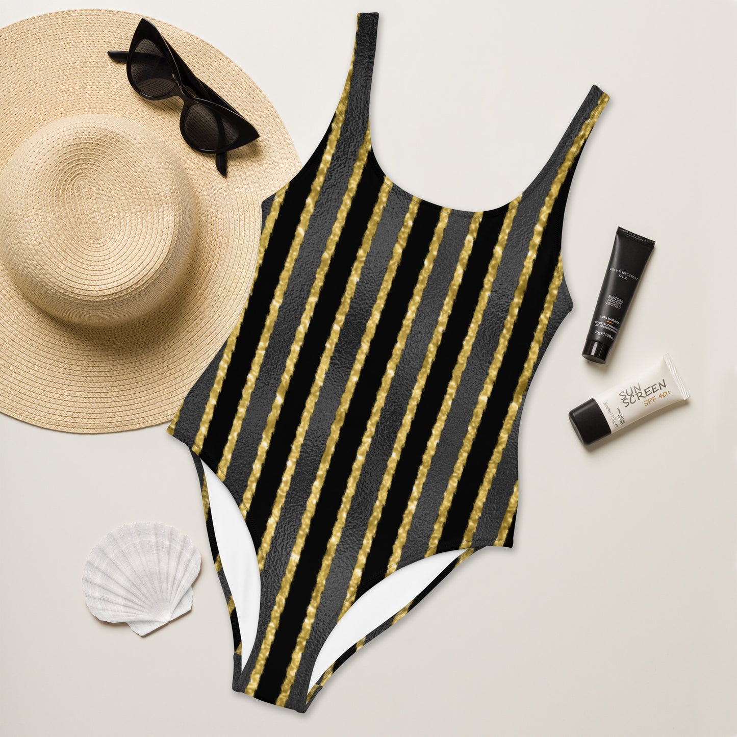 Black Luxe One-Piece Swimsuit