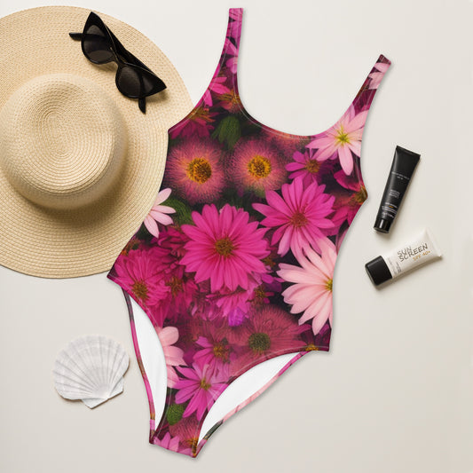 Pink Floral One-Piece Swimsuit