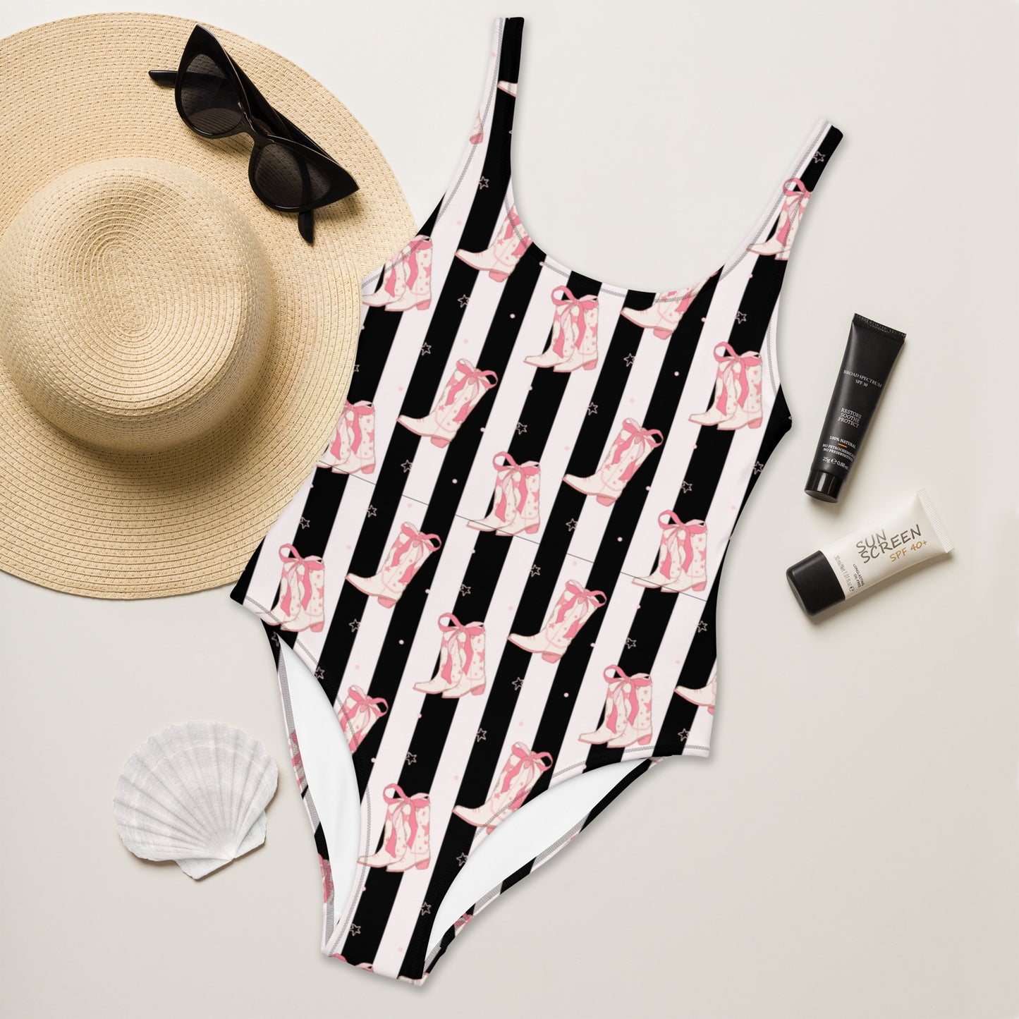 Cowgirl One Piece Swimsuit, Womens Bodysuit