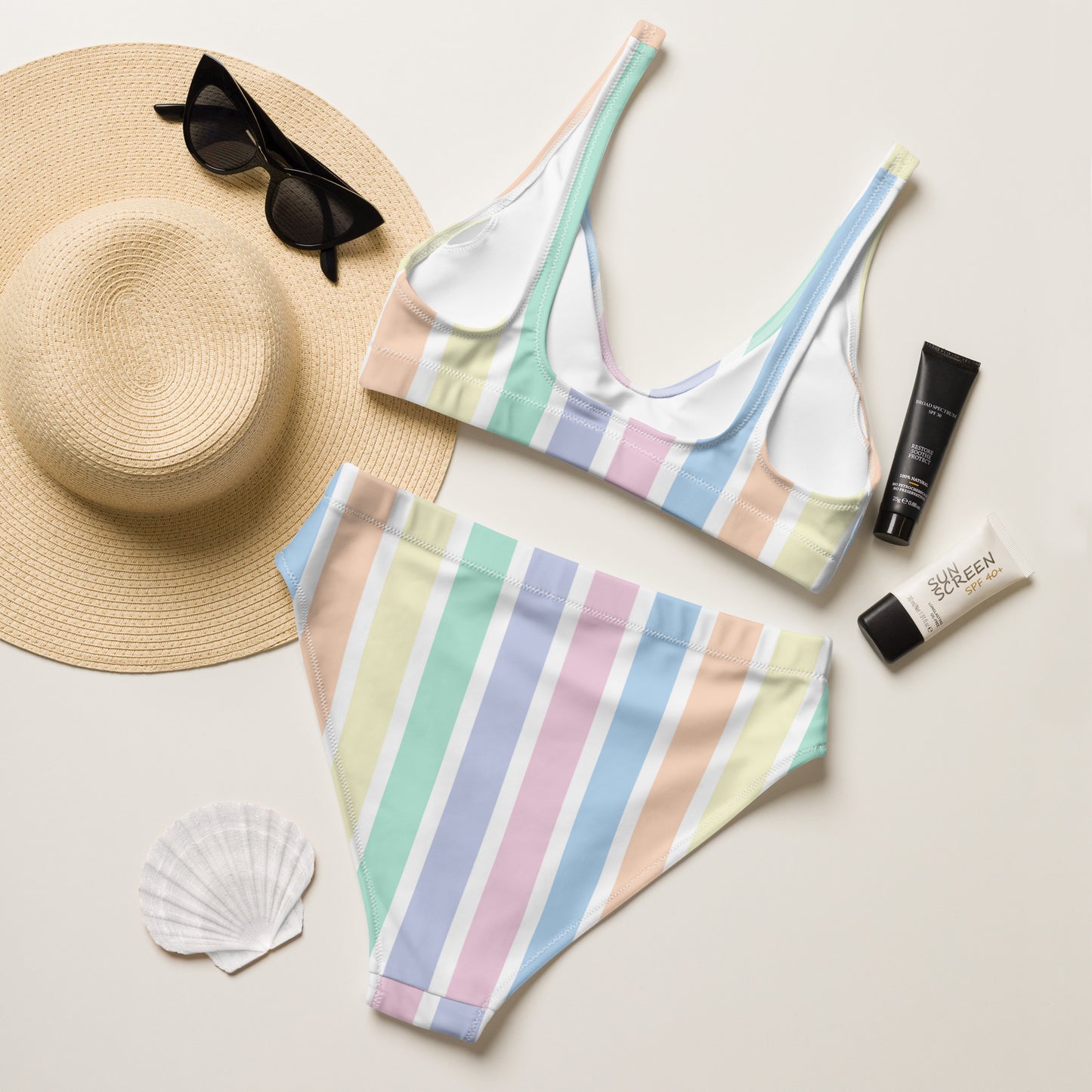 Rainbow High-Waisted Bikini