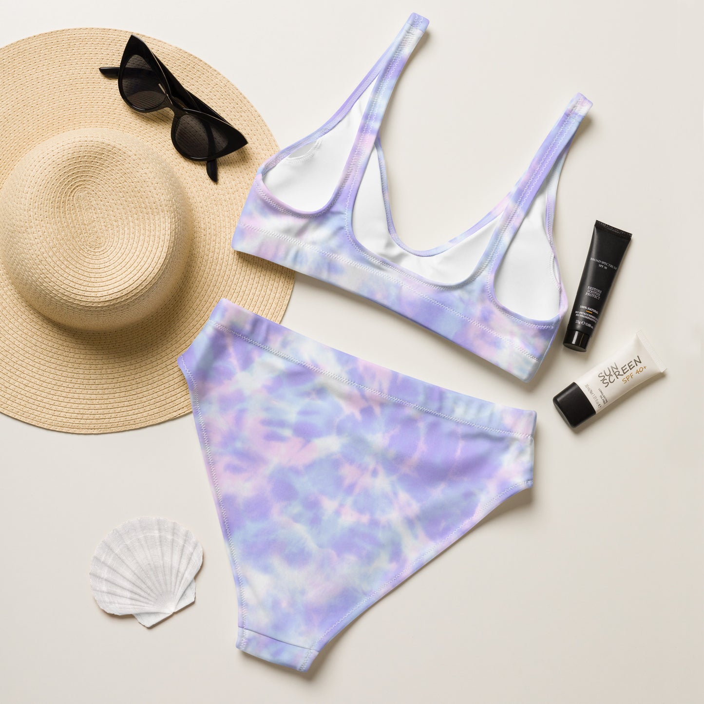 Tie Dye high-waisted bikini