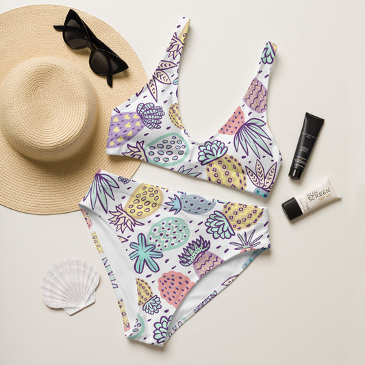 Pineapple high-waisted bikini