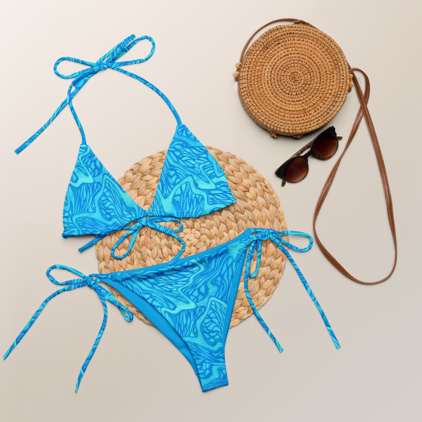 Blue String Bikini