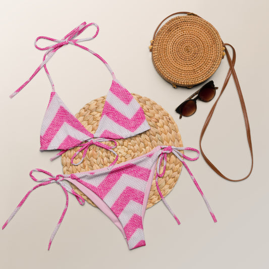 Pink Zig Zag String Bikini