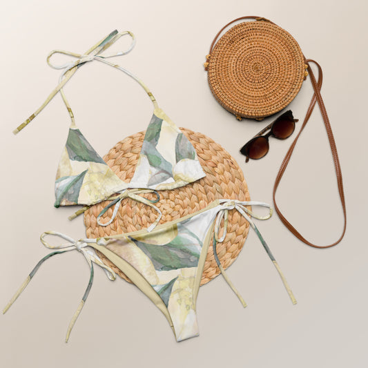 Yellow Floral String Bikini