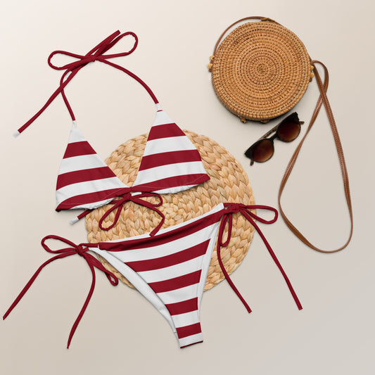 Red Stripe String Bikini