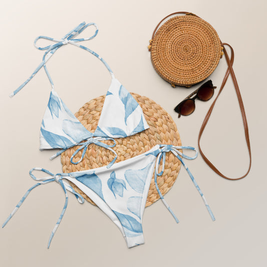 Blue Floral String Bikini