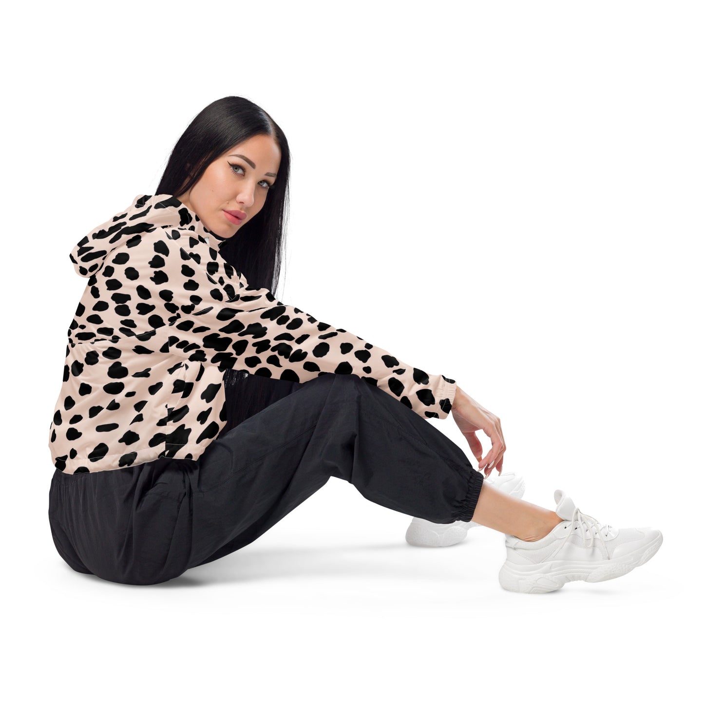 Leopard Womens Cropped Windbreaker