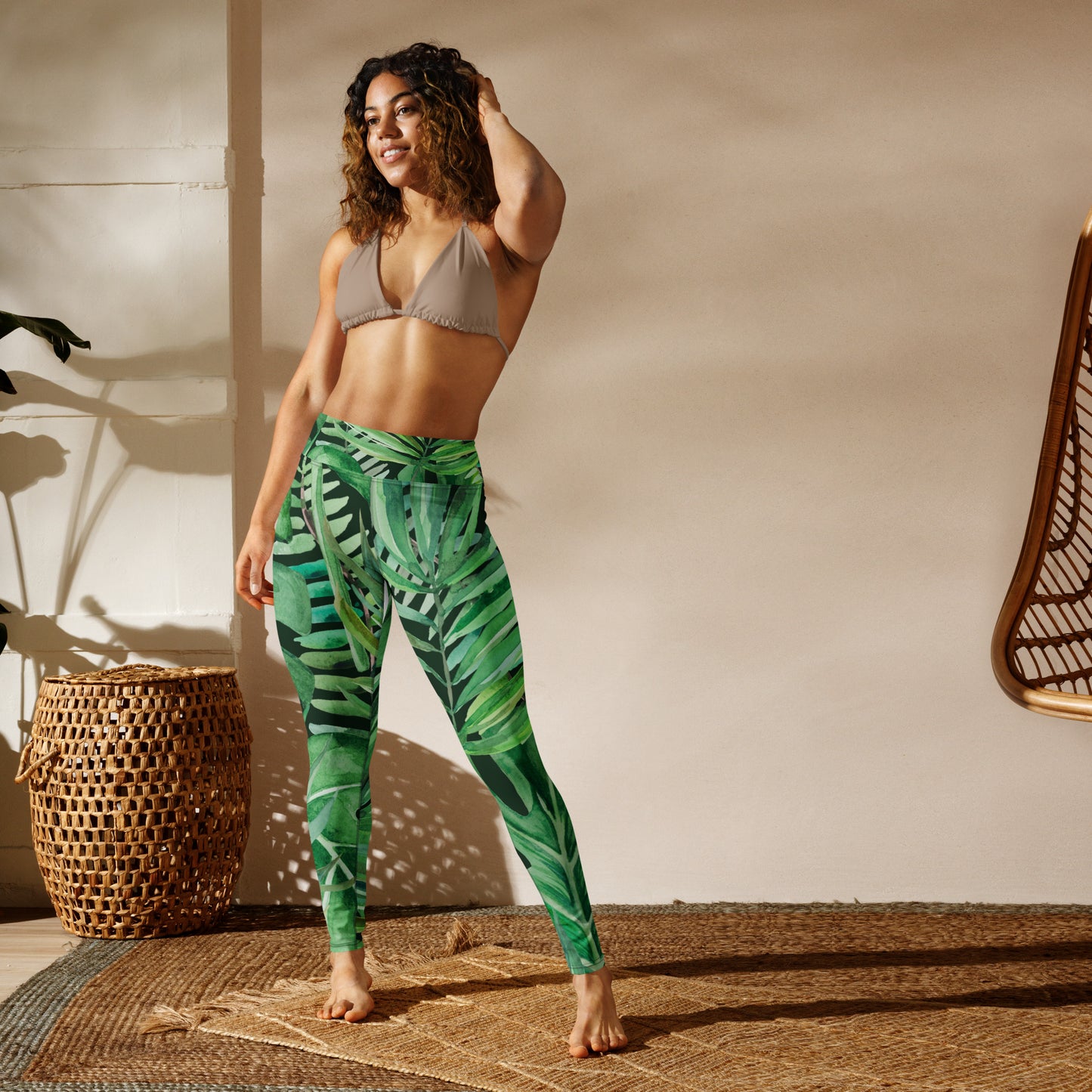 Green Leaves Yoga Leggings