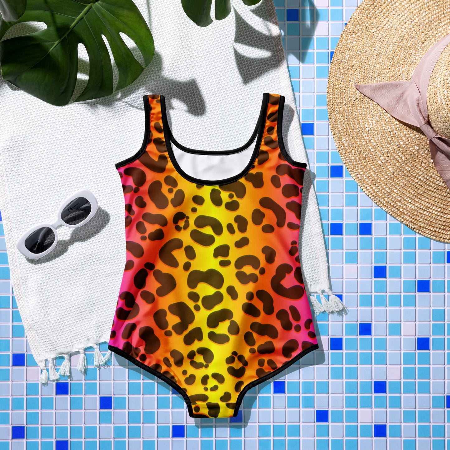 Neon Animal Print Youth and Teen Swimsuit